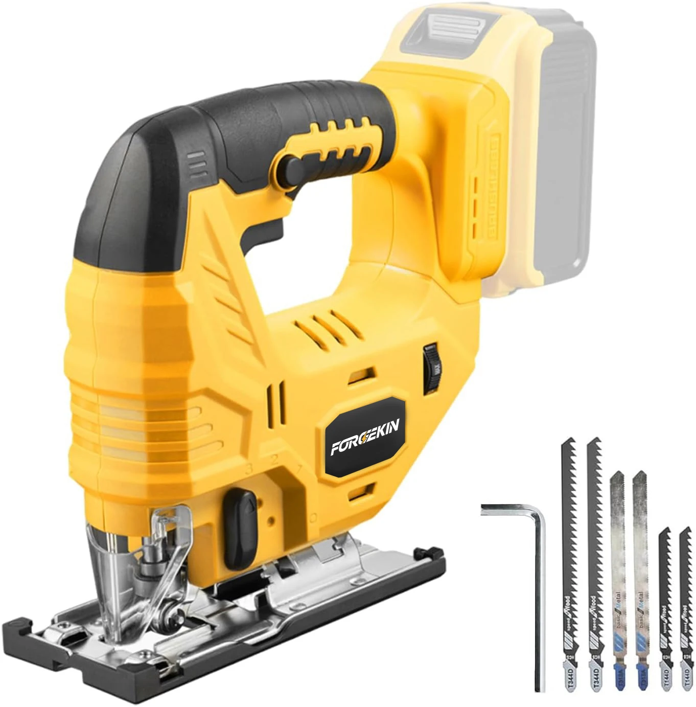 

FORGEKIN20VCordless Jigsaw 3500RPM Electric Saw 45 Degree Cutting Angle Jigsaw Woodworking Tools For DEWALT battery PIN