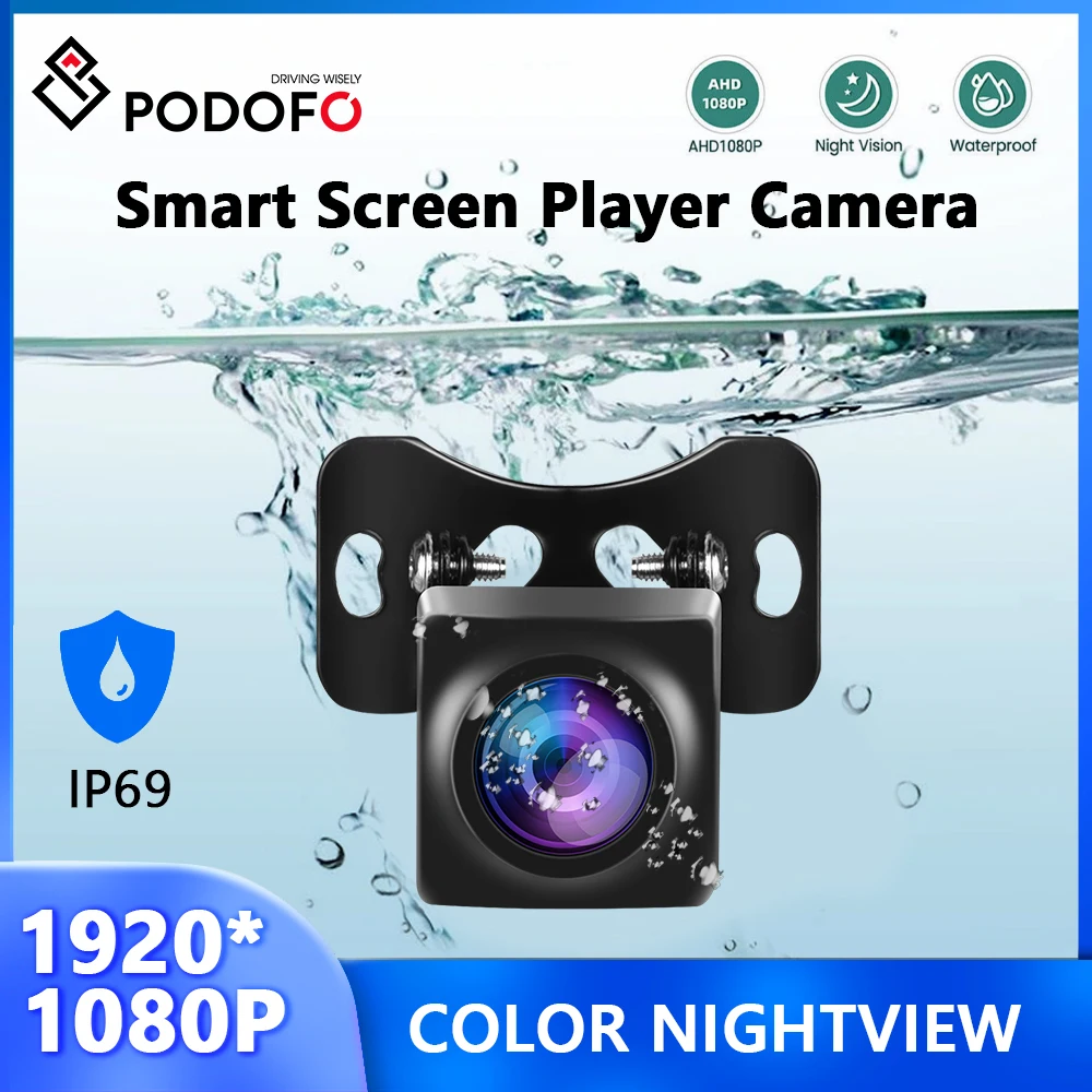 

Камера Podofo AHD для Smart Screen Player Android автомобильный монитор IP69 водонепроницаемый 160 ° Широкий угол 1920*1080P камера заднего вида