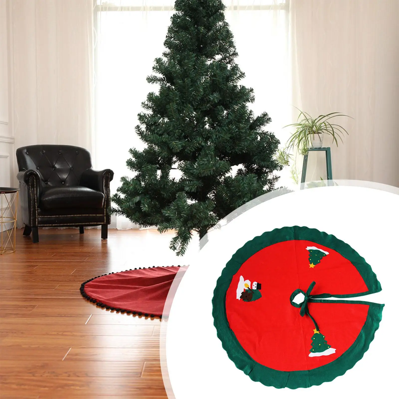 90 cm Christmas Tree Skirt Gift Home Furnishing Merry Supplies Christmas Decor for Wedding Outdoor Office Celebrations Birthday