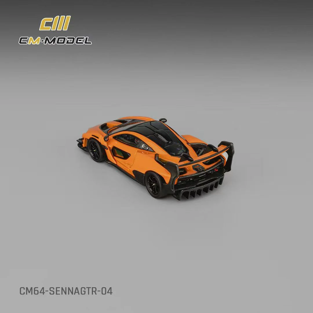 PreSale CM 1:64 Orange Senna GTR Diecast Diorama Car Model Toys