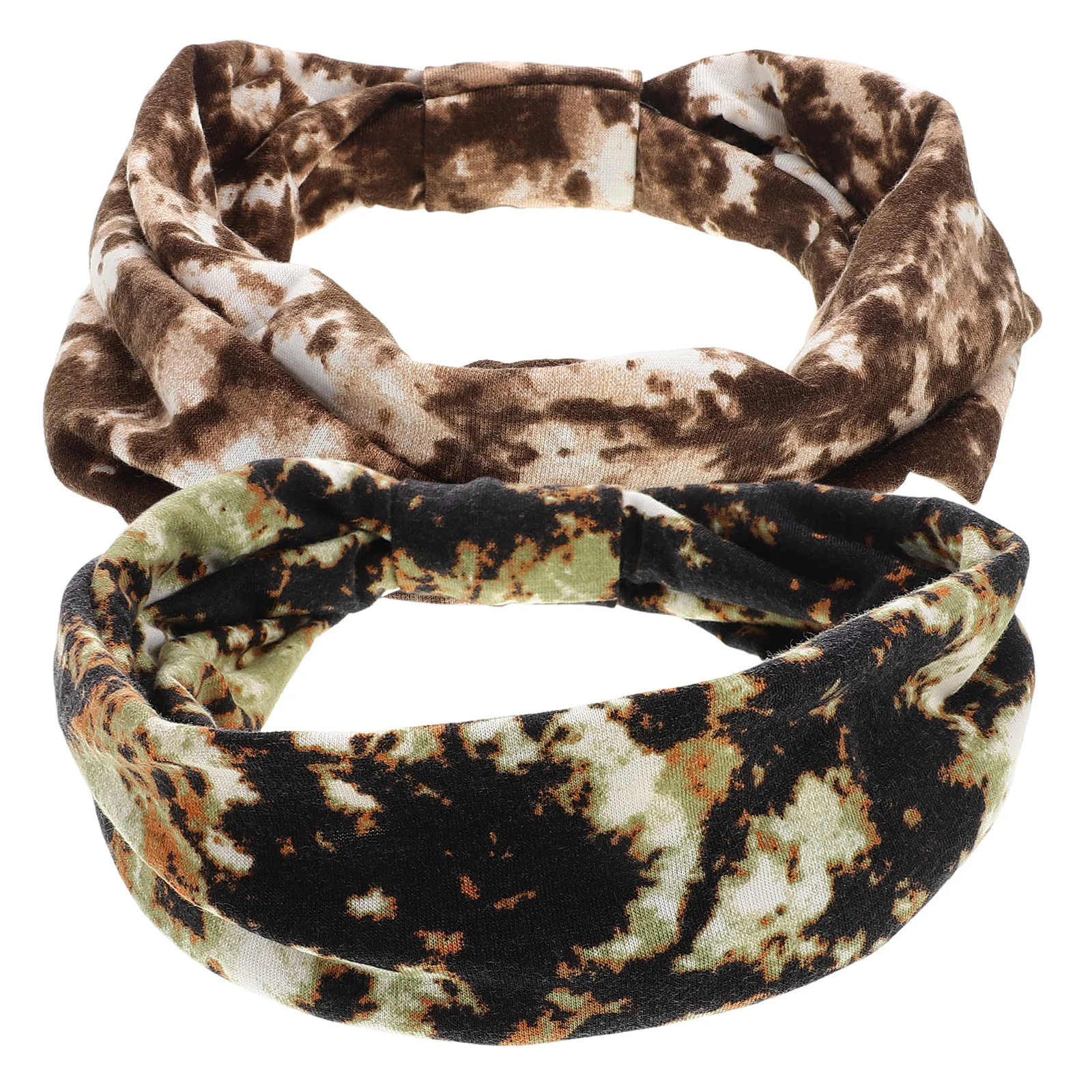 

2Pcs Tie Dye Sweat Headbands Elastic Non Slip Yoga Sports Head Tie for Running Workout Gym Fashion Hair Accessories