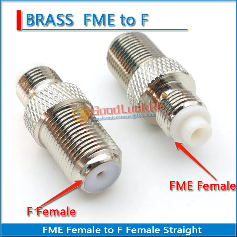 

1X Pcs F To FME Cable Connector Socket Brooches F Female to FME Female Plug Nickel Plated Brass Straight Coaxial RF Adapters