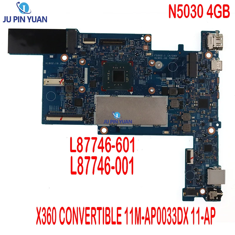 

For HP PAVILION X360 CONVERTIBLE 11M-AP0033DX 11-AP Laptop Motherboard L87746-601 L87746-001 N5030 4GB WIN 100% test work