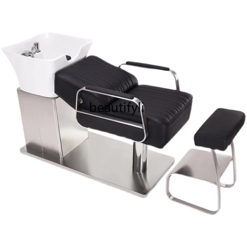 

Barber Shop Lying Half Shampoo Flushing Bed Simple Ceramic Shampoo Chair