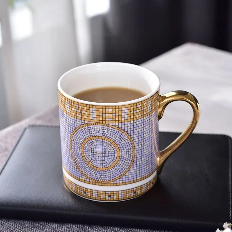 

Кофейные чашки из костяного фарфора с блюдцами, чайные чашки, посуда, подходит для послеобеденного чая, ежедневных напитков, домашней столовой и офисных гостей