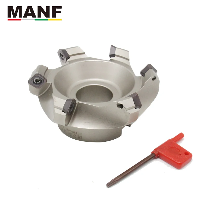 MANF Face Milling Cutters KM12-50/63/80/100/125/160/200/250 45 Degree Indexable Face End mill High Efficiency For SEHT1204