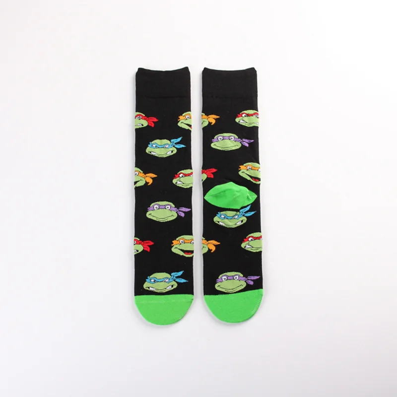 Anime Teenage Mutant Ninja Turtles Socks Cartoon Knitted Cotton Socks Pure Cotton Male Fashion Trend Tube Socks Direct Selling