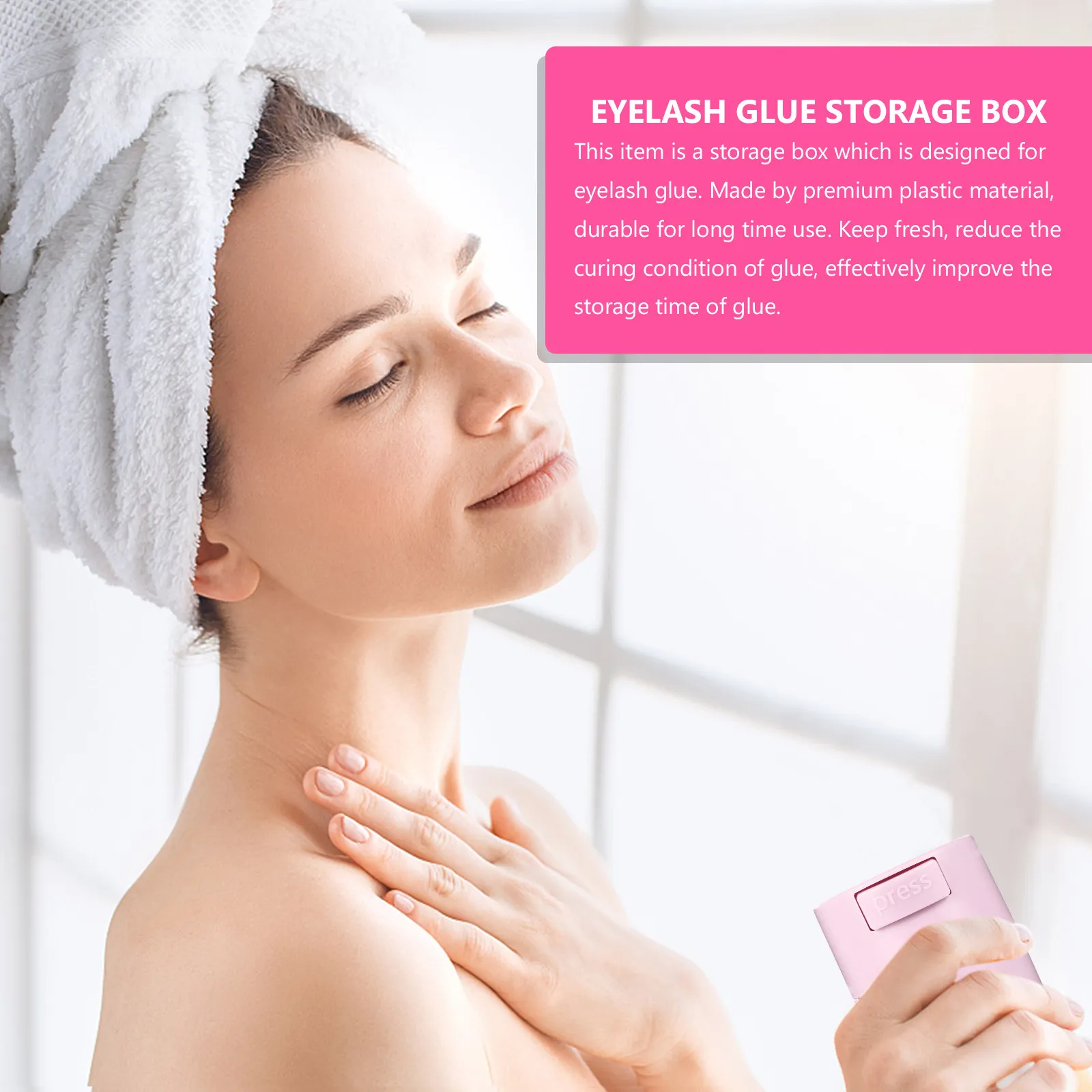 

Professional Eyelash Glue Storage Container Airtight Leak Proof Dehumidifying Opaque Plastic Jar for Salon Home Travel Use