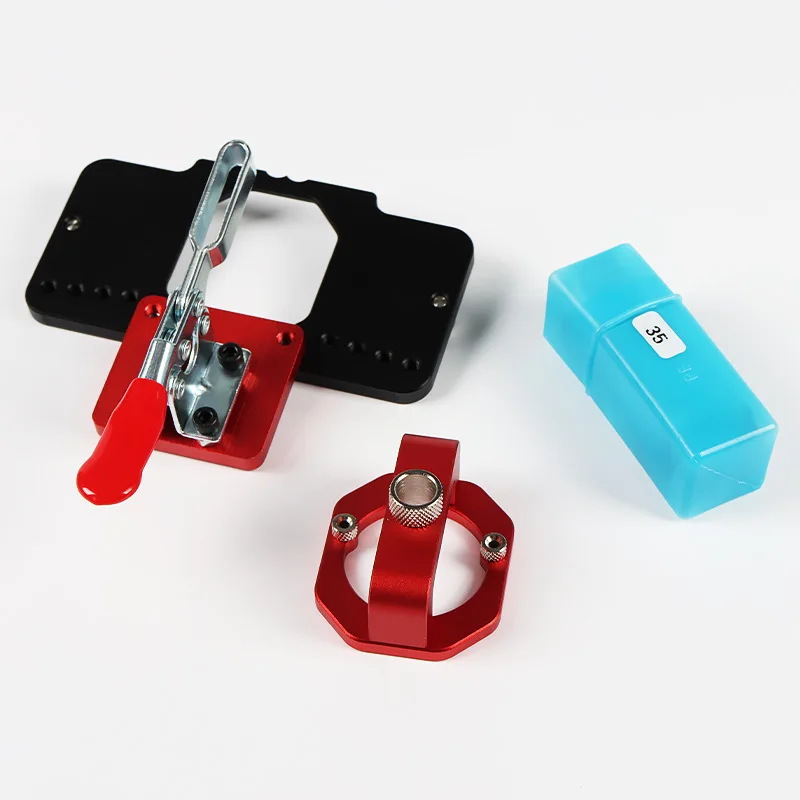 35mm Concealed Hinge Jig Kit Woodworking Hole Drilling Guide Locator,Aluminum Alloy Hole Opener Tools Puncher Template