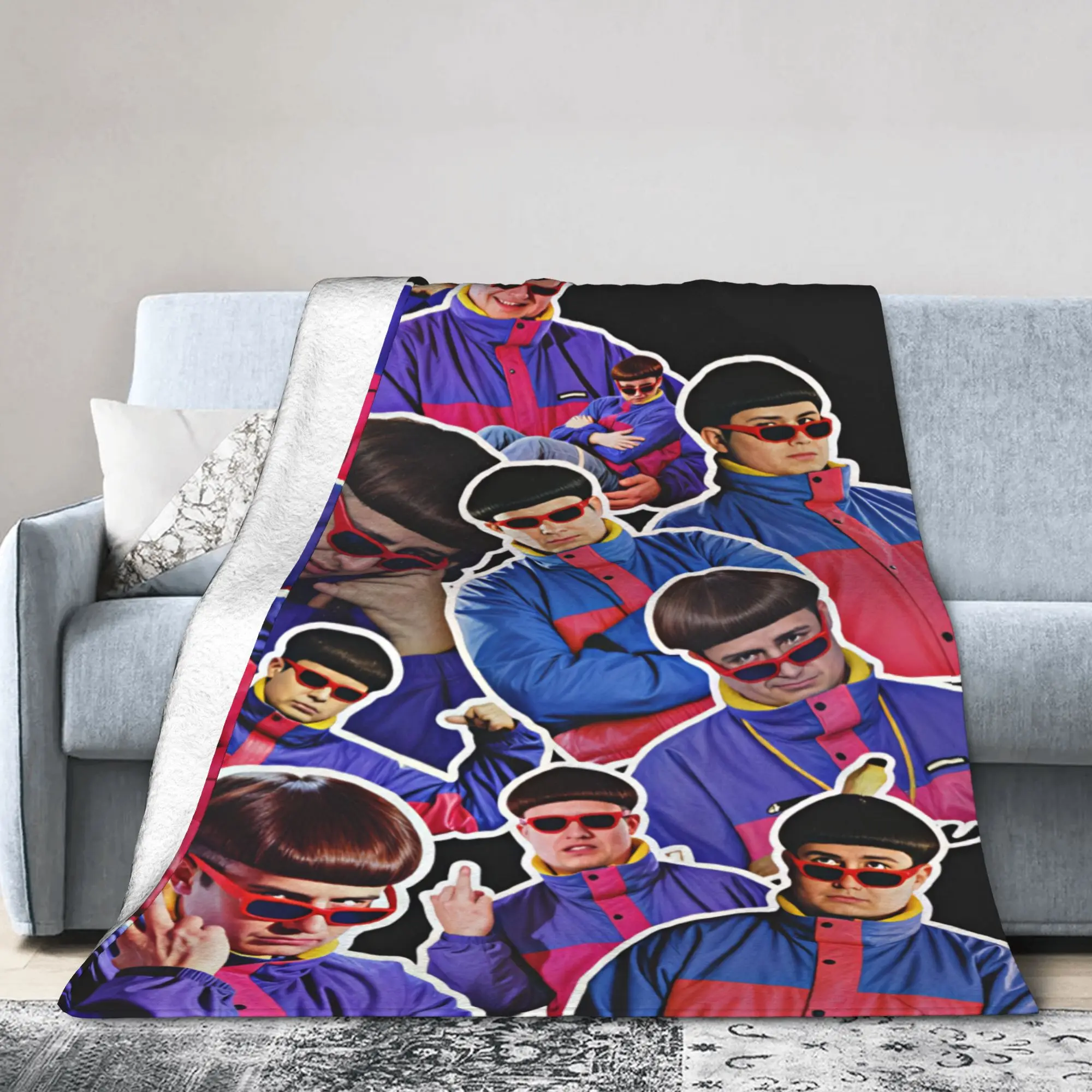 Oliver Tree Sticker Pack Collage Warm Comfy Blanket  Novelty Travel Throw Blanket Couch Bed Flannel Bedspread Sofa Bed Cover