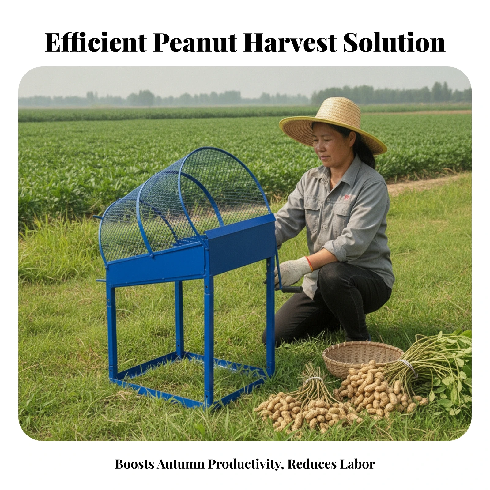 

Compact Size Slanted Cover Farm Tool Wire-Mesh Manual Peanut Sheller Peanut Shelling Machine