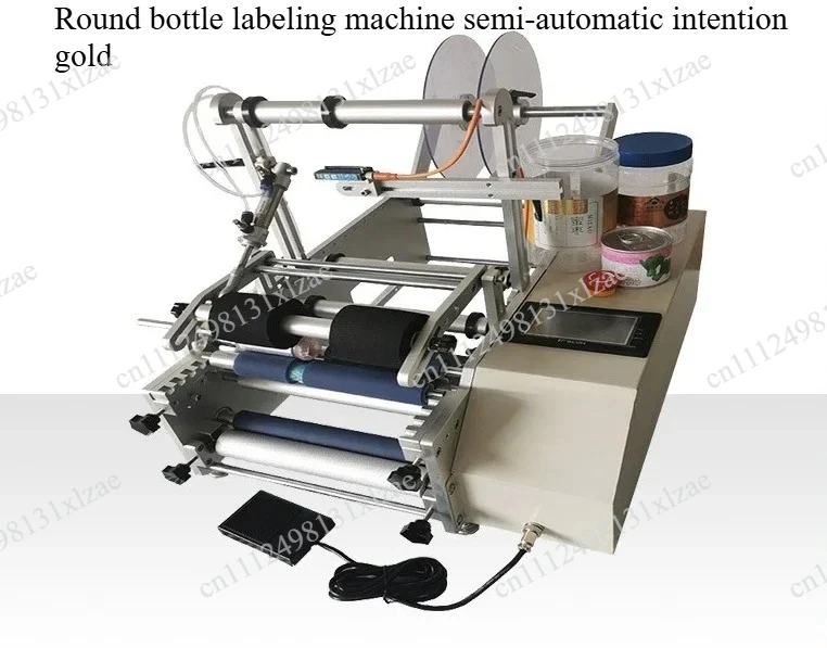 

30-160pcs/min Round Bottle Labeling Machine, Dual-Side Self-Adhesive Label Applicator for Glass Wine & Plastic Water Bottles