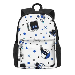 Astrobot And Friends Backpacks Boys Girls Bookbag Students School Bags Cartoon Kids Rucksack Laptop Rucksack Shoulder Bag