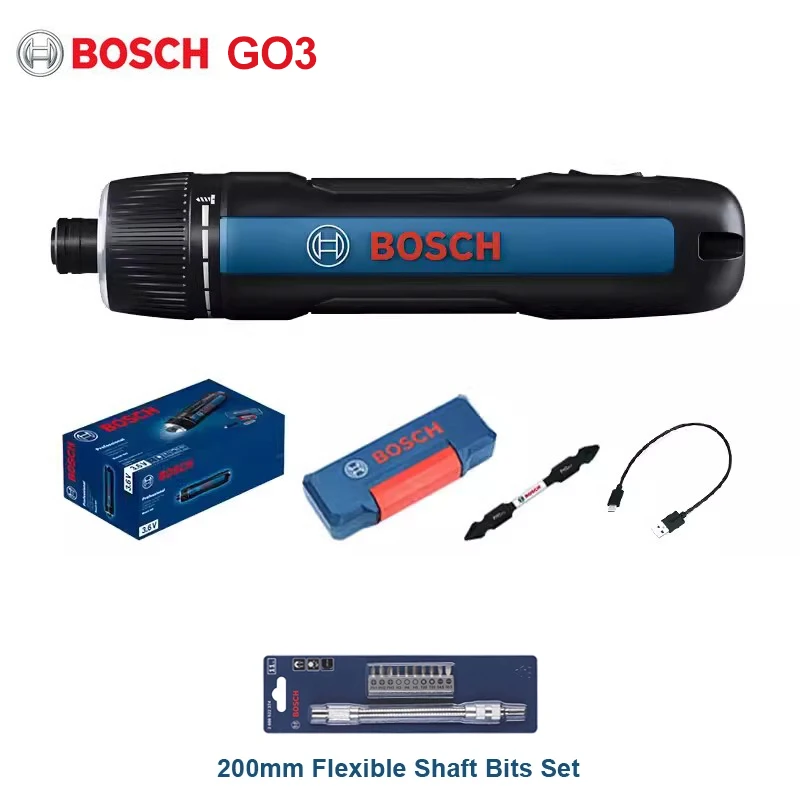 Bosch Go3 Electric Screwdriver Professional Rechargeable Cordless Drill Impact Driver LED Screwdriver Multi-Function Power Tools