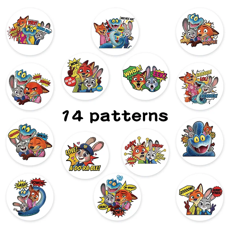 500 sztuk/rolka Urocze naklejki z kreskówki Disneya Zootopia, naklejki do samodzielnego ozdabiania, na telefon, notatnik, kubek na wodę, zabawki, naklejki na prezenty