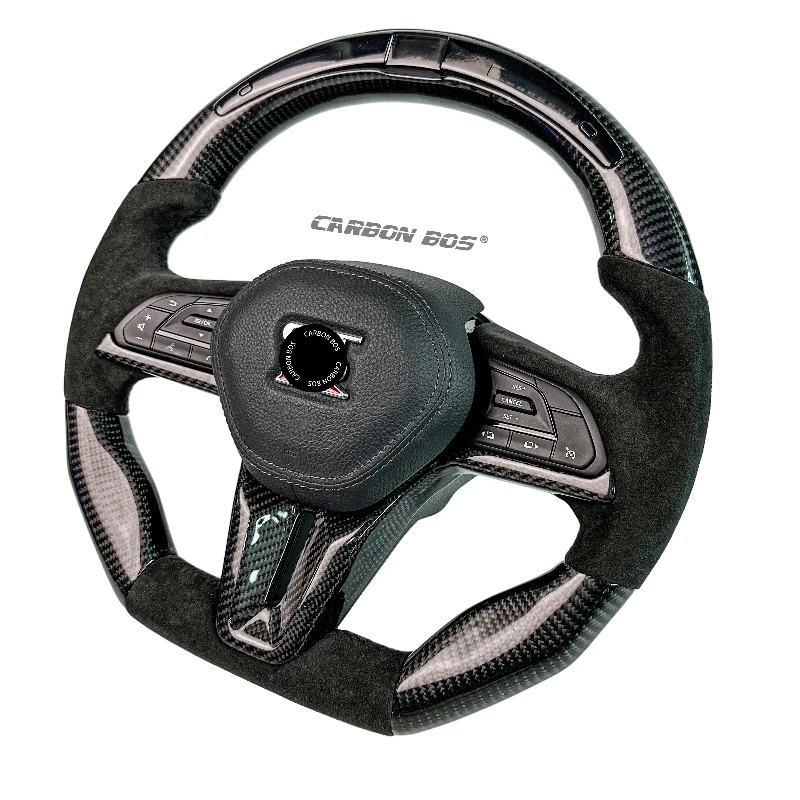 Poignée de voiture Bos en carbone pour volant Nissan GTR en Fiber de carbone avec volant LED volant de course pour pièce de roue Nissan GTR
