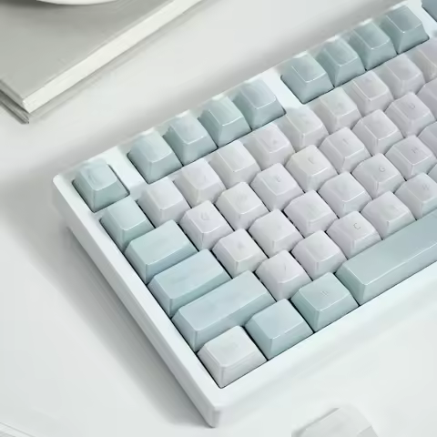 MAIMOOO Glass Sea Keycap Cherry Profile PC Material Pearlescent Translucent Mechanical Keyboard Caps 132Keys Custom Keycaps Gift