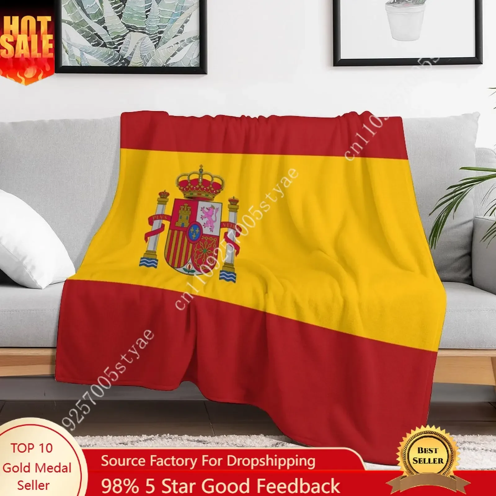 Spain Flag Flannel Blankets Are Soft Comfortable and Warm Perfect for Winter Naps Homes Offices Travel Camping and More