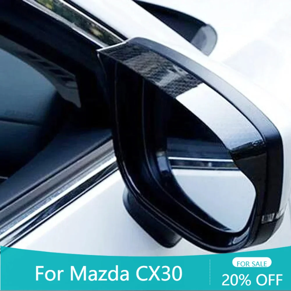 

For Mazda CX-30 CX30 2020-2024 2025 Accessories Carbon Fiber Rear View Side Mirror Sun Shade Visor Rain Guard Shield Car Styling