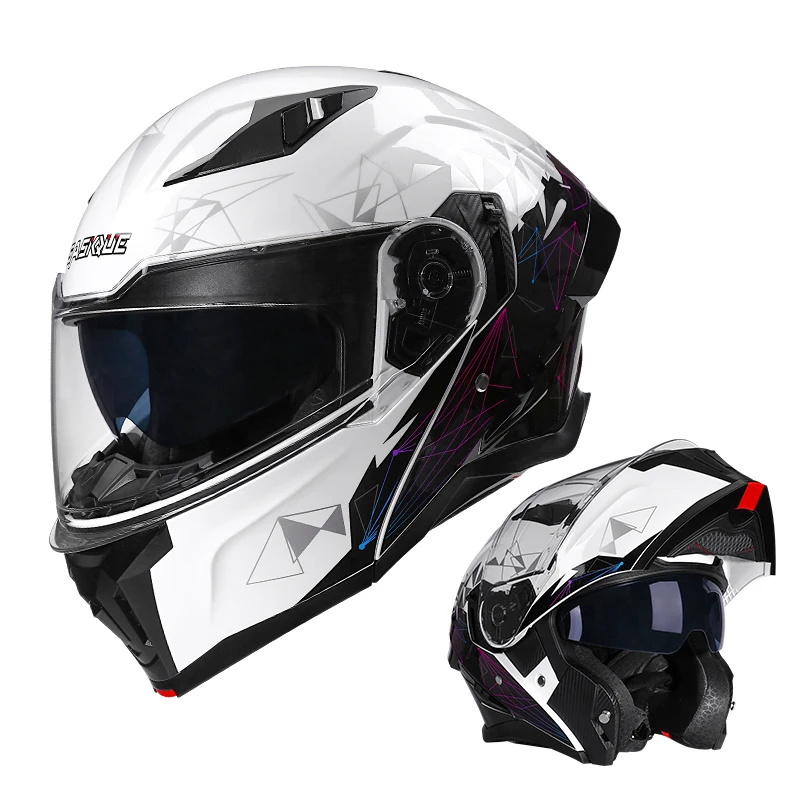 

Flip Up Motorcycle Helmet for Adults with 2 Visors Removable Washable Padding, DOT Certified Full Face Helmet for Men Women