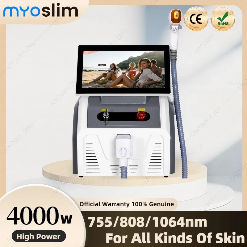 

4000W Freezing Pointpainless 808 Alexandrite Hair Removal Laser Diode Machine Ice Platinum Underarm Permanent Painless Epilator