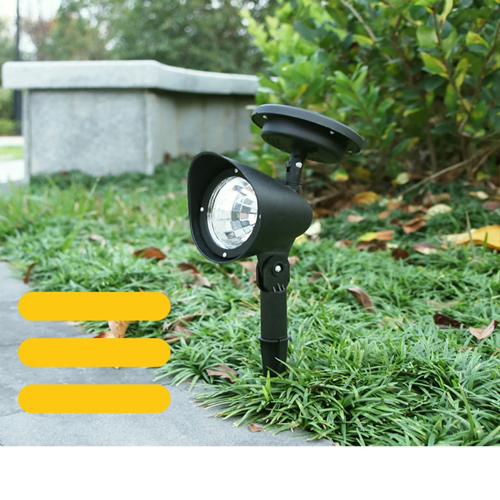 Refletor solar ao ar livre lâmpada LED lâmpada de jardim à prova d'água luz de gramado para paisagem branca