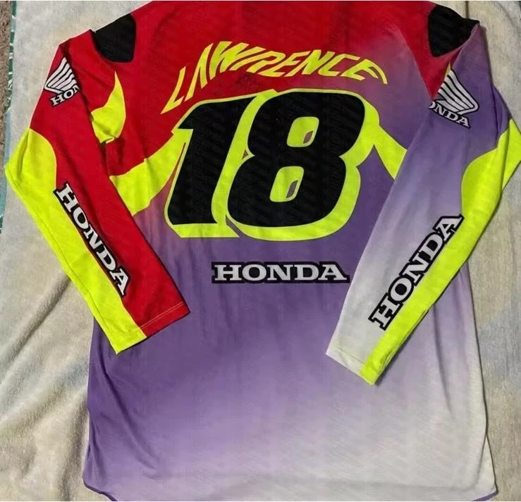 

HONDA 2025л # Мужская рубашка с короткими рукавами MXGP Super Motocross Racing Jett Lawrence, большая дышащая быстросохнущая спортивная рубашка большого размера
