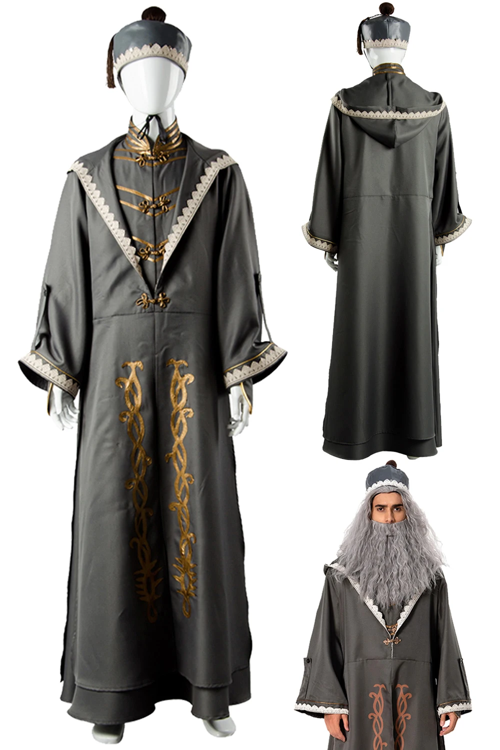 

Wizard Albus Cosplay Fantasy Hat Robe Magic Movie Cosplay Costume Outfits Halloween Carnival Roleplay Suit For Men Male Adult