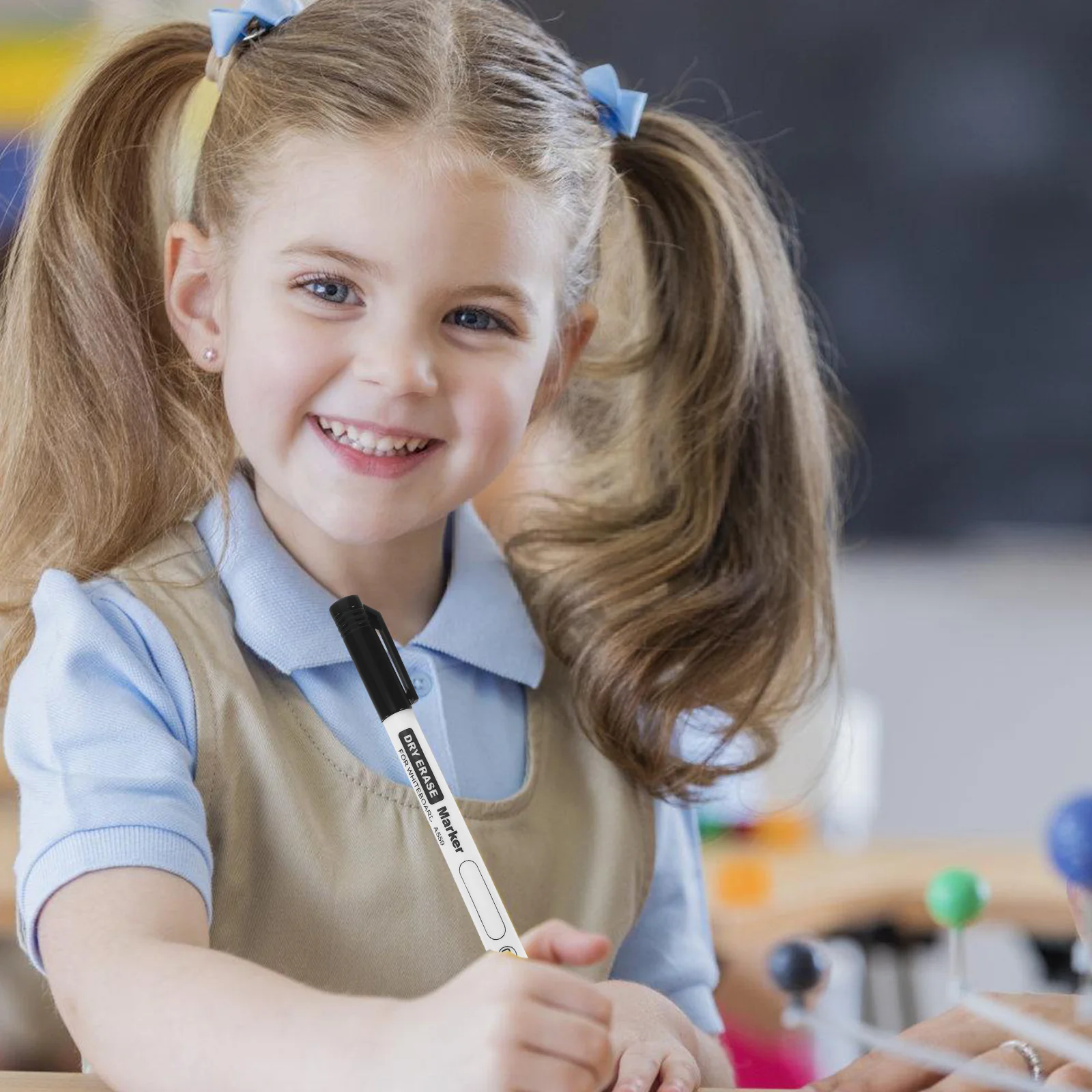 10 pçs ponta fina quadro branco marcador caneta 0 5mm preto seco apagar para escritório escola sala de aula estudante mesa professor marcação