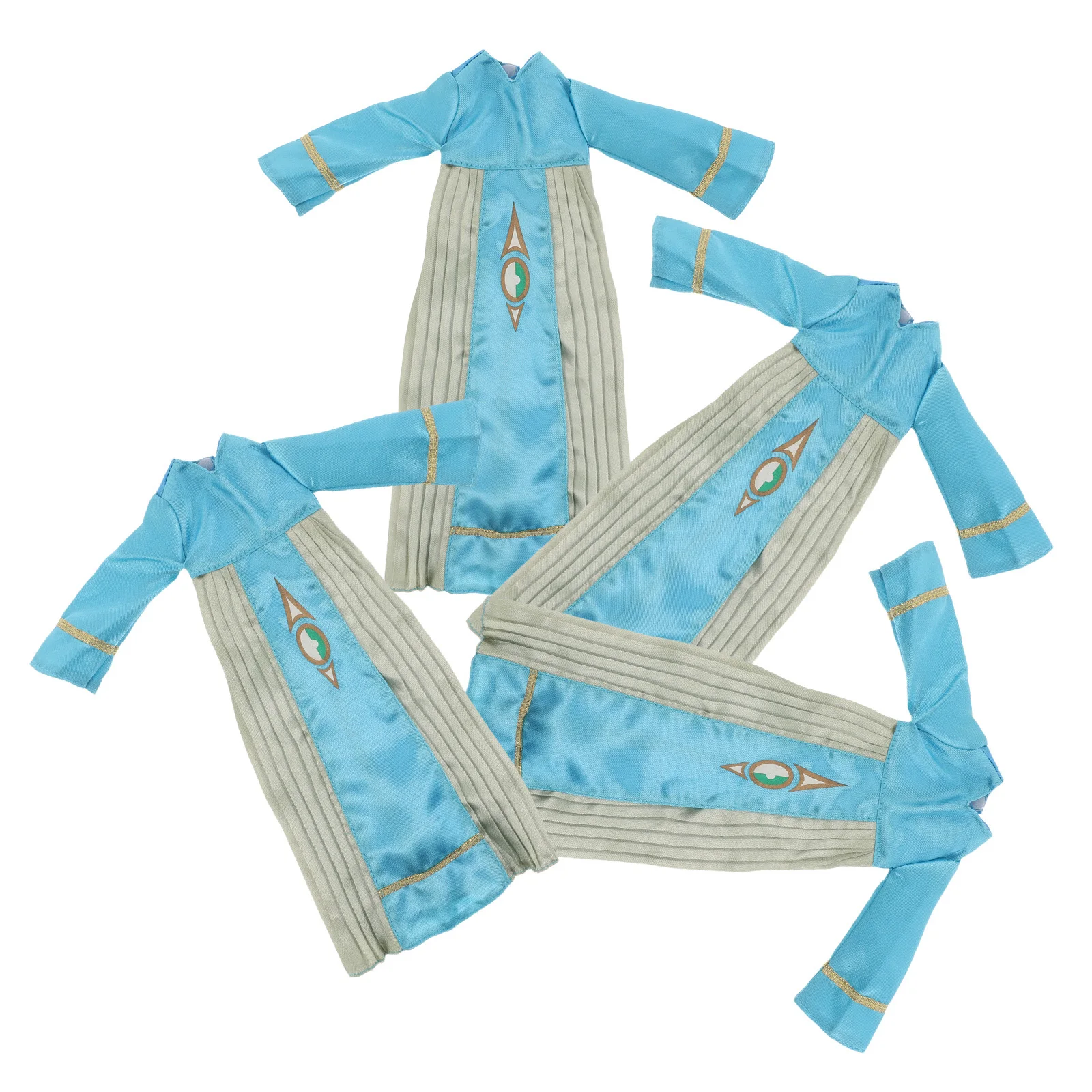 ชุดเสื้อผ้าอิสลาม 4 ชิ้น ชุดแต่งกายแบบอาหรับ อุปกรณ์เสริมสำหรับชุดอีด เสื้อผ้าสำหรับตุ๊กตาขนาด 11 นิ้ว