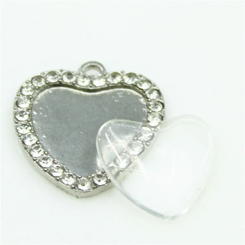 10pcs Custom Colorful Background Crystal Hearts American Football Sport Hanging Charms DIY Bracelets Jewelry Dangle Accessory