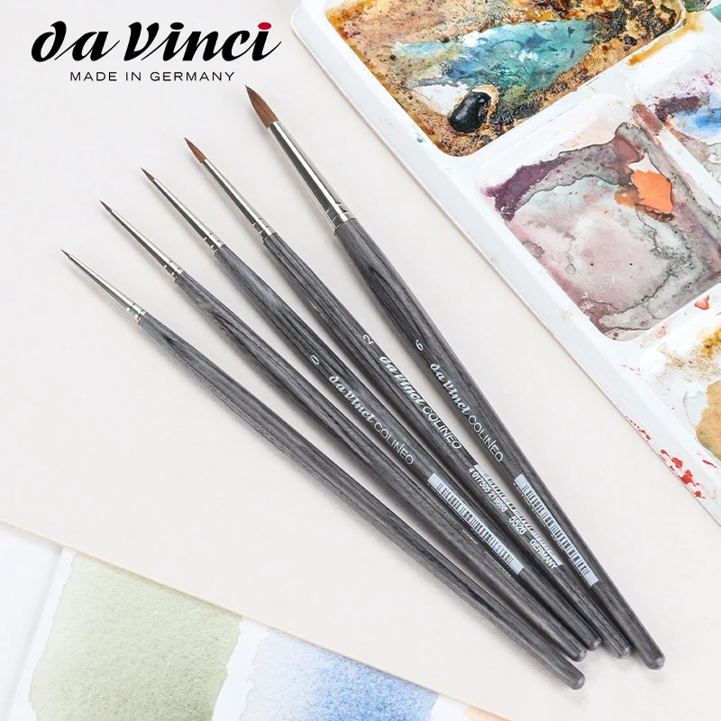 German DaVinci 5526 series watercolor brush imitates Collins' mink fur round headed short peak artist acrylic oil painting brush