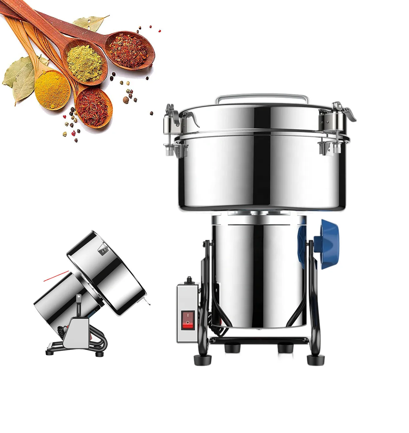 4500g Stainless Steel Electric Powder Grinder Food Processor Dry Grain Food Grinder Machine