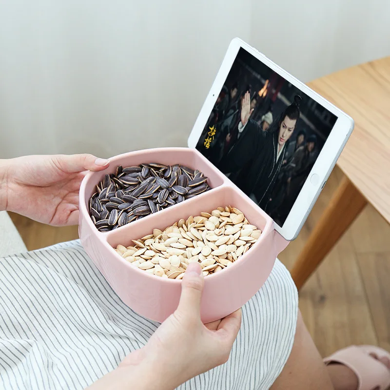 Fashion Plastic Bowl Fruit Plate Snacks Nuts Melon Seeds Bowl Candy Plate Multi-function Fruit Plate Storage Box Desktop Dishes