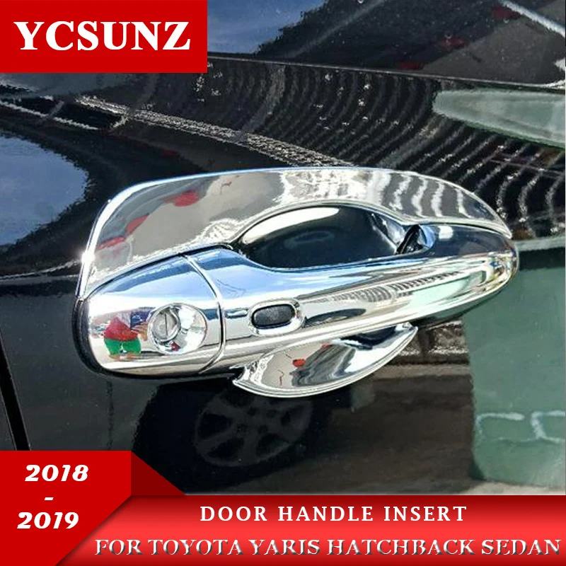 

ABS Exterior Door Handle Insert For Toyota Yaris Hatchback Sedan 2018 2019 Car Accessories Parts Ycsunz