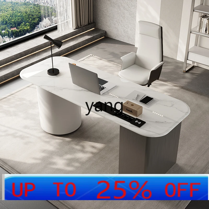 

Письменный стол из каменной плиты в стиле лёгкой роскоши, современный, простой, компьютерный стол