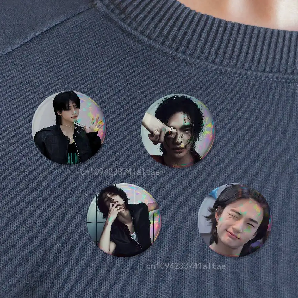 H-Hyunjin SKZ Kids S-Stray Badges 75mm 58mm 44mm 32mm 25mm Brooch Backpack Hat Enamel Pins Accessories Toys Gifts