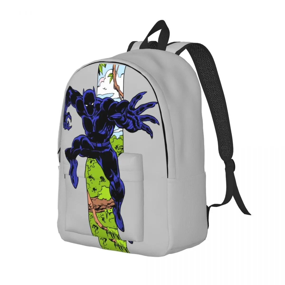 Custom Superhero Wallpaper Black Panther Travel Canvas Backpack Men Women School Computer Bookbag College Student Daypack Bags