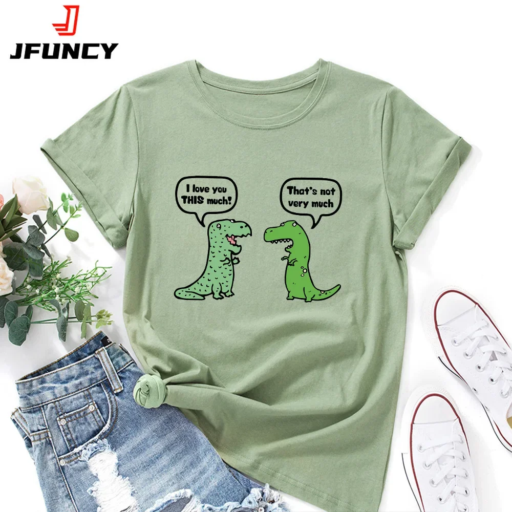 

JFUNCY Women's Oversized T-shirt Woman Clothing Tee Top Female Graphic T Shirt Summer Cotton Short Sleeve Tshirt