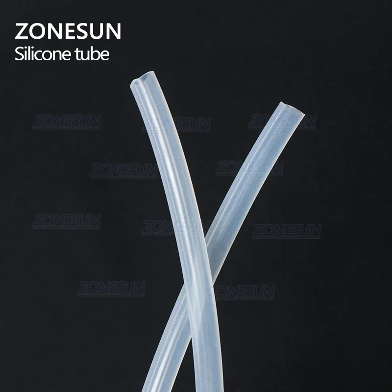 ZONESUN PJ-GZ3 طول 2 متر القطر الداخلي 3 مللي متر أنبوب السيليكون خرطوم مطاطي لآلة تعبئة الزيت العطري