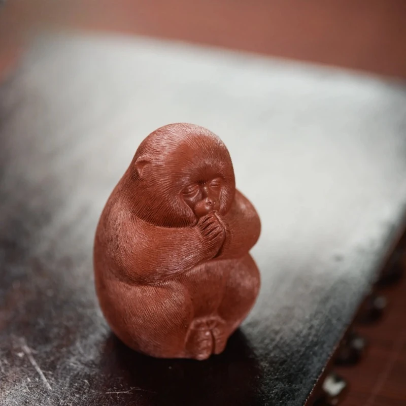 

Чайная фигурка из исинской глины цзыша «Обезьяна-мудрец Сунь Укун», элегантная чайная скульптура, игрушка-статуэтка, украшение для стола