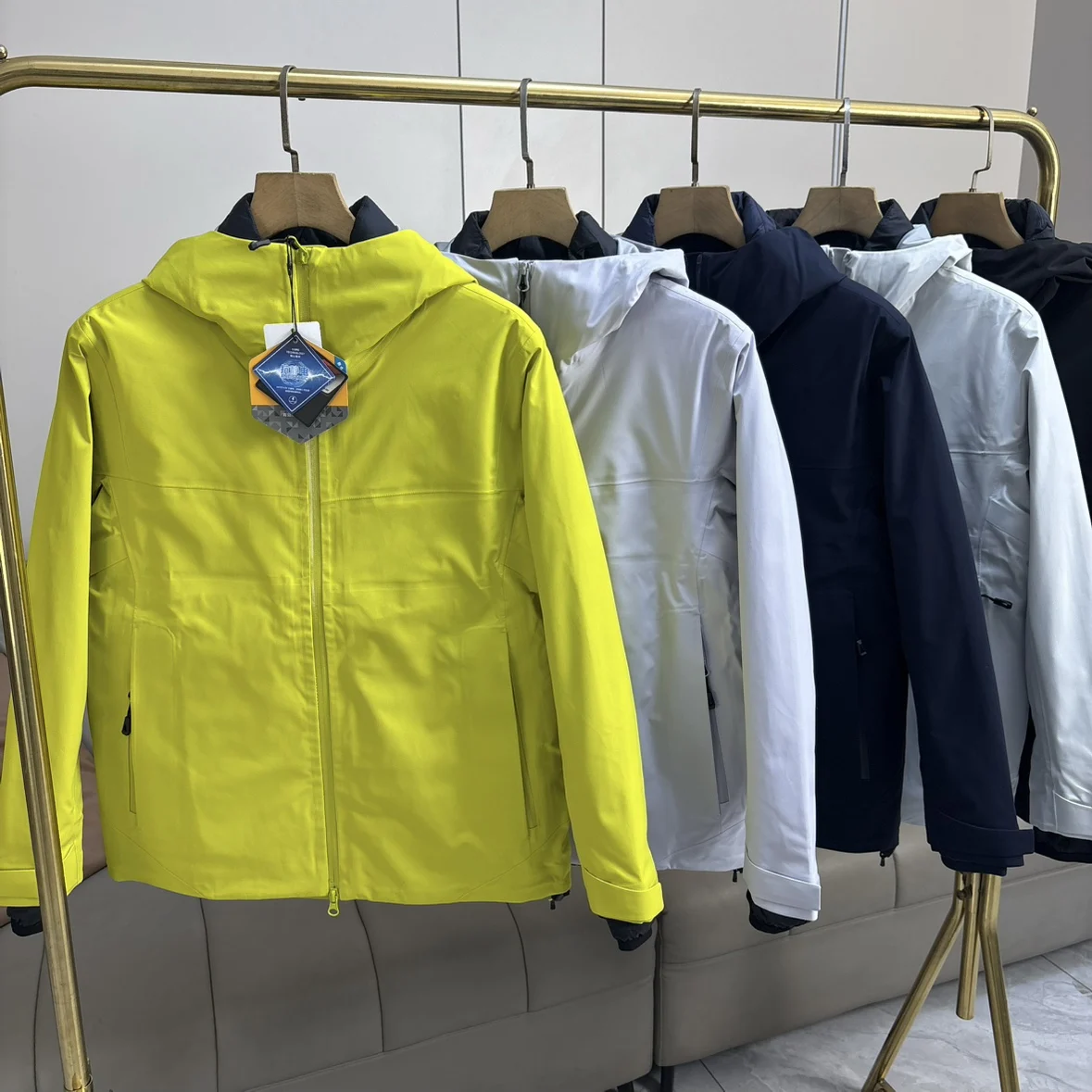 

Men's Outdoor Casual down Jaet Hooded Windproof Waterproof 90 Du down Filling Coat Polyester Fiber Commuter Sle Winter ...