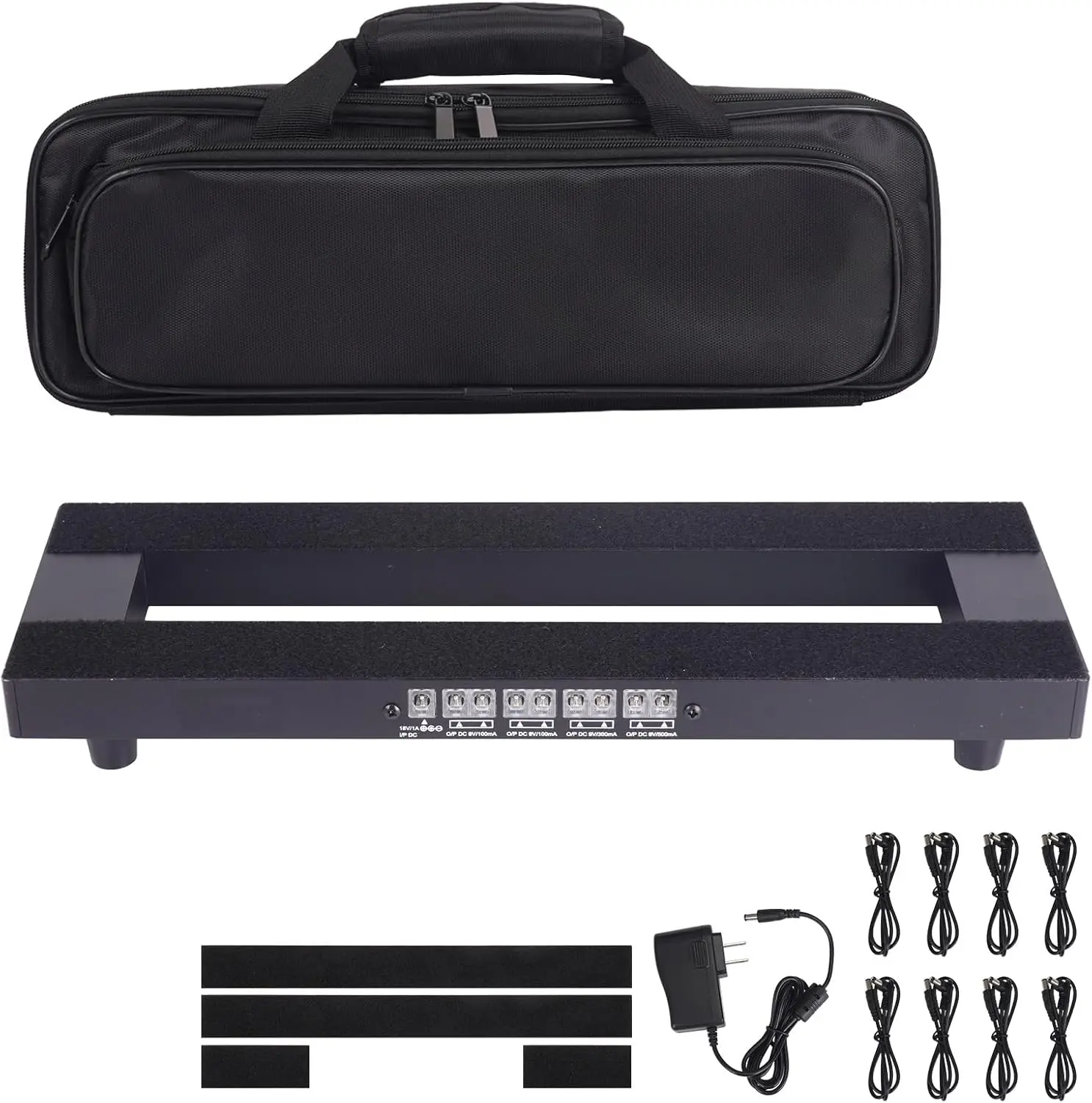 

15" x 5" Guitar Pedal Board with Built-in Power Supply, Aluminum Alloy, Carry Bag