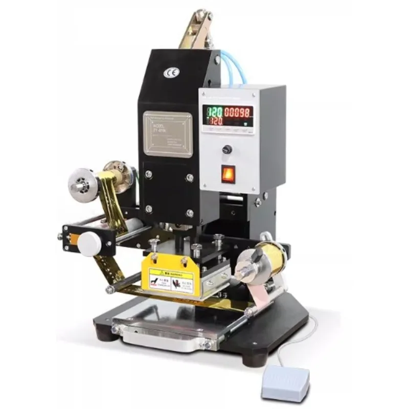 ZY-819K2 Pneumatic bronzing machine embossing logo leather business card indentation branding machine with air compressor 110V