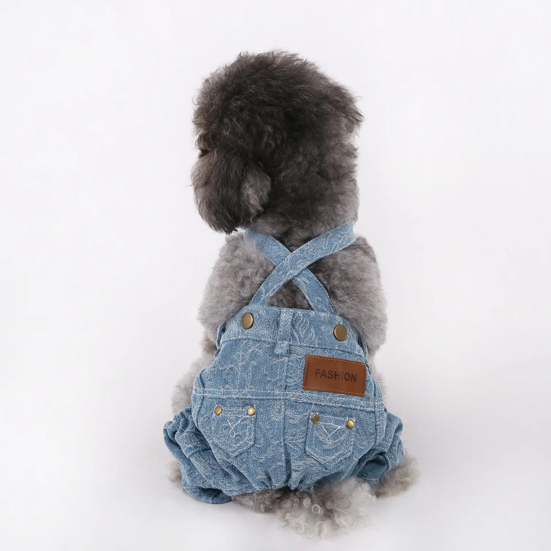 

Newly Designed Pure Cotton Comfortable Pet Jeans For Teddy Bear, Schnauzer, Maltese And Other Small Dogs' Belt Pants