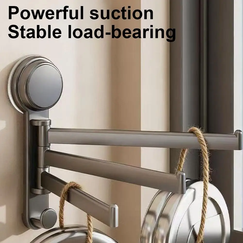 Suction Cup Towel Rack ABS Cloth Rack Space-Saving No-Drill Wall Mounted Holder for Kitchen Bathroom Towel Bar Storage Rack