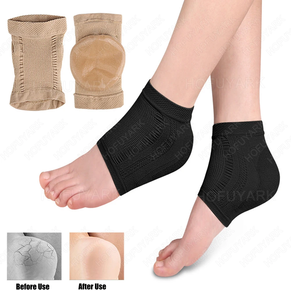 

Mesh Gel Moisturizing Heel Socks for Cracked Heel Treatment Anti-wear Anti-dry Heel Protectors Foot Care Pain Relief Shoes Pads