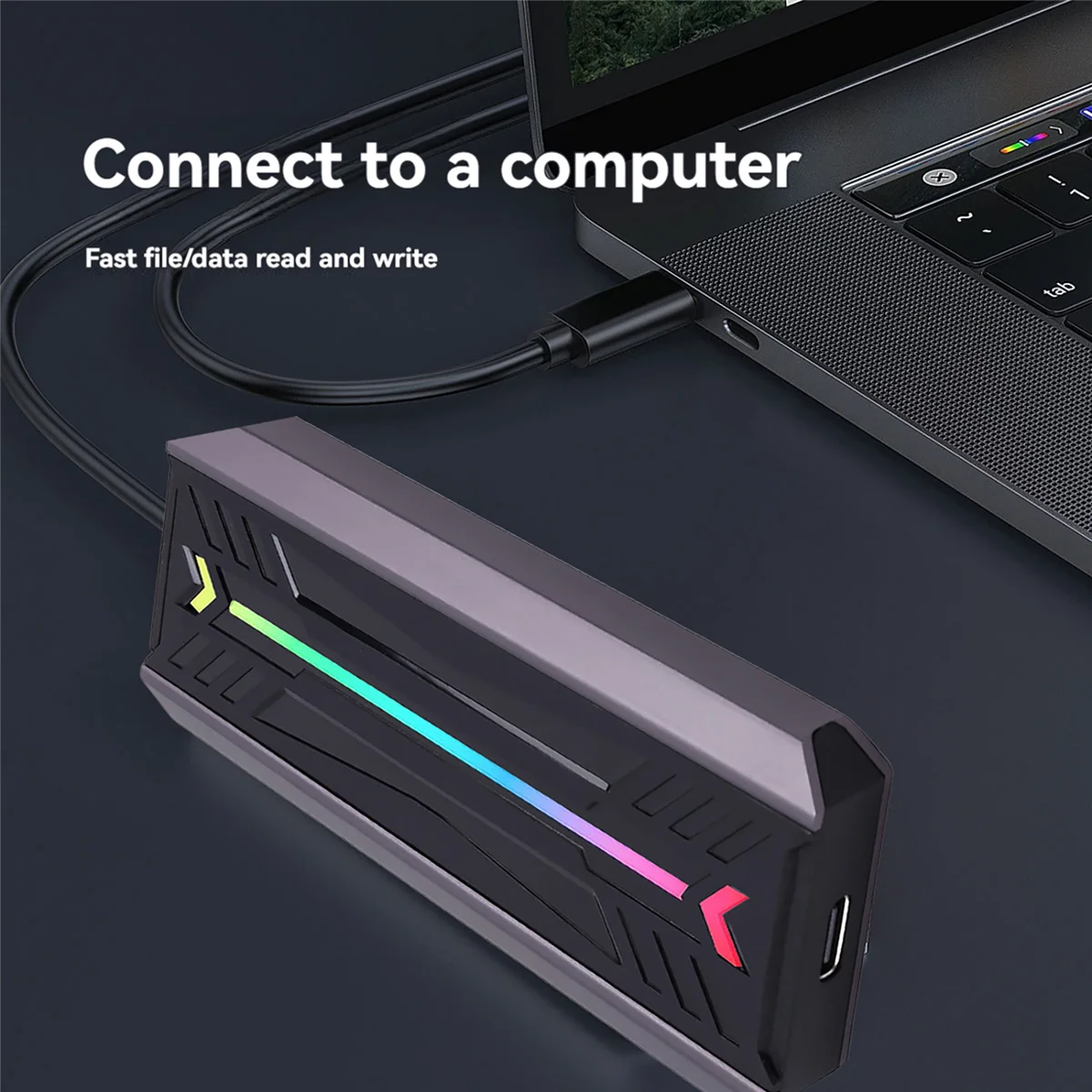 

Эффективный корпус жесткого диска NVME M2 с двумя протоколами SSD, алюминий RGB