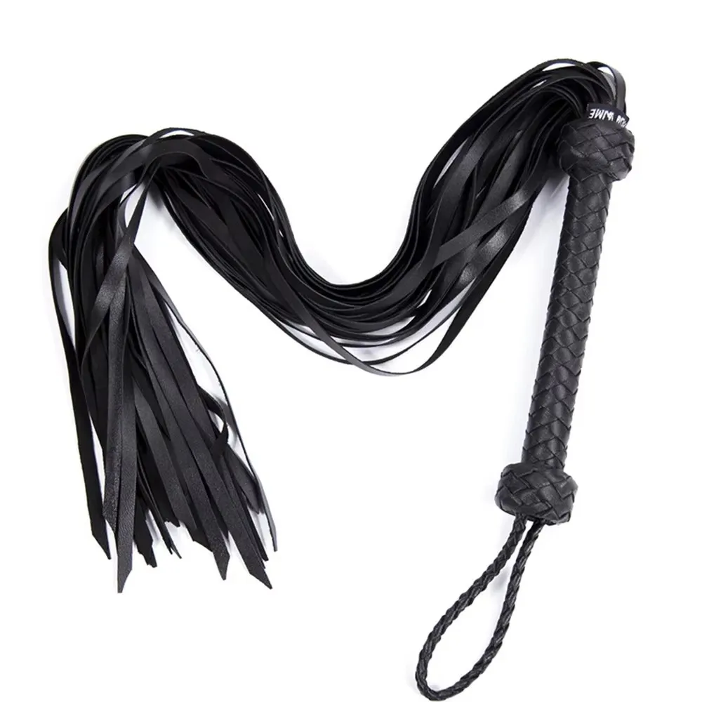87CM Handmade Genuine Sheepskin Leather Horsewhip Suede Flogger Cowhide with Handle And Wrist Strap for Horse Riding