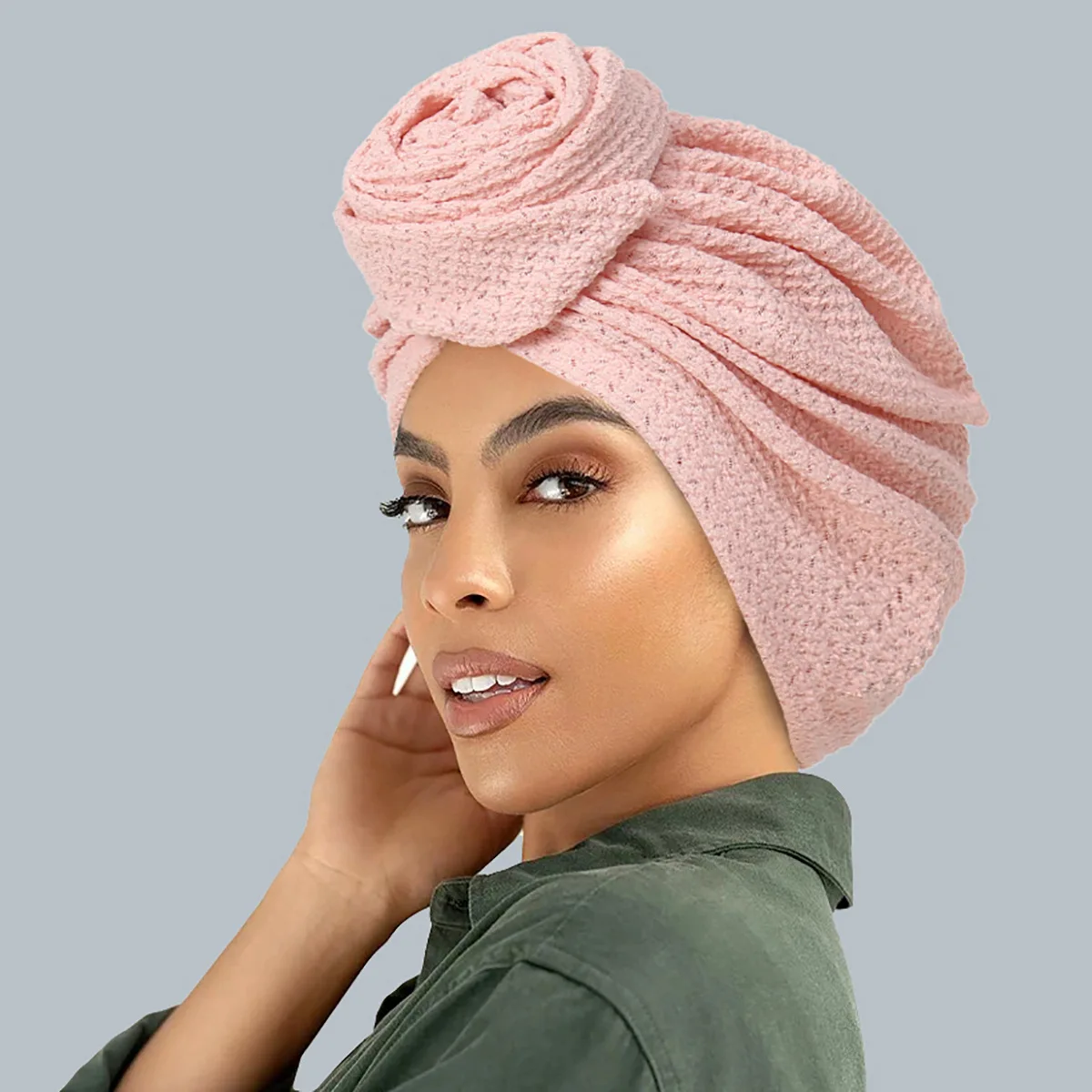 

Indian Pre-Tied Twisted Hair Loss Cover African Cap Women Turbantes Head wrap Hat Headwear Cap for Women Hair Loss Bonnet Beanie